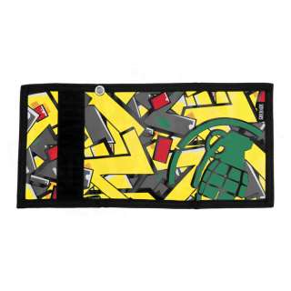 NEW 2012 Grenade Gloves Nylon Mens Tri Fold Wallet   Yellow  