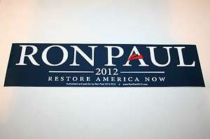 Ron Paul Official 2012 President Campaign Bumper Sticker  