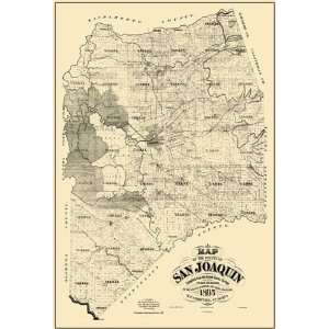   SAN JOAQUIN COUNTY CALIFORNIA (CA) LANDOWNER MAP 1895: Home & Kitchen
