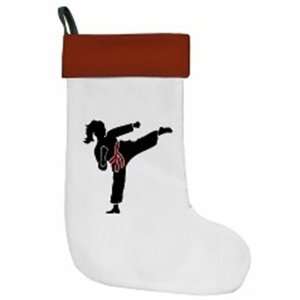  Martial Arts Female Silhouette Christmas Stocking: Sports 