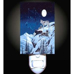    Starry Mountain Wolves Decorative Night Light