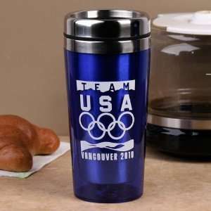   Winter Olympics Team USA Navy Blue 16oz. Thermo Travel Tumbler: Sports