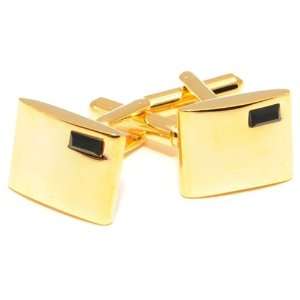  Engravable Gold & Onyx Cufflinks w/ Box Jewelry