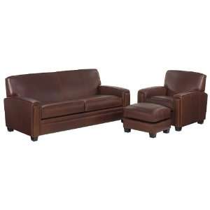    Burton Leather Sofa Set w/ Down Seat Upgrade: Home & Kitchen