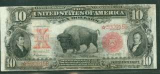 10 “Bison” Legal Tender STAR NOTE, 1901, Fr. #122*, FINE, scarce 