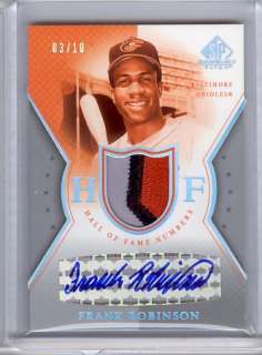 FRANK ROBINSON 2004 SP GAME USED 3 COLOR PATCH AUTO /10  