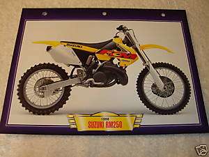 1999 SUZUKI RM250 Motorcycle PRINT 7x10 PHOTO CARD  