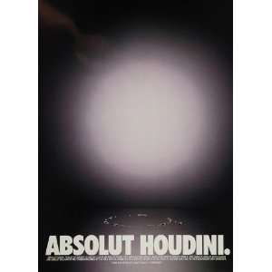   Ad Absolut Vodka Houdini Magician Steve Bronstein   Original Print Ad