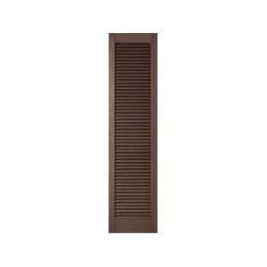  Brown L6 Louvered Vinyl Exterior Shutters (Pair): Home & Kitchen