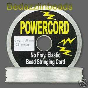 25 Meter Clear Powercord Spool~1.5mm Elastic Bead Cord  