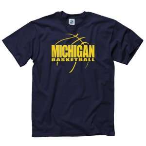  Michigan Wolverines Navy Primetime Basketball T Shirt 