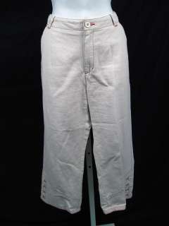 NEW MAN COLLECTION Tan Denim Capris Pants Suit SZ 44  