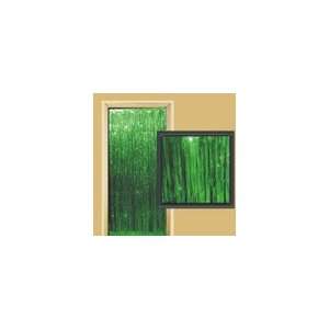  Green Metallic Fringed Door Curtain Health & Personal 