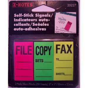    Z NOTES Self Stick Signals FAX, COPY, FILE