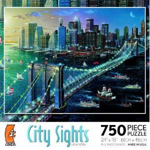  City Sights New York 750 Piece Jigsaw Puzzle: Toys & Games