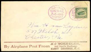 C2, First Trip 5/5/1918 Flight Cover   NY to Chicago  