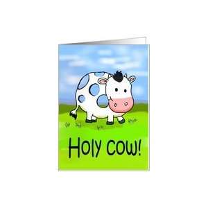  Holy Cow Funny Humor Congratulations Paper Greeting Card 