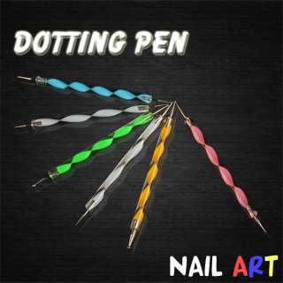 6x 2way DOTTING Pen Marbleizing Tool Nail Art Dot Paint  
