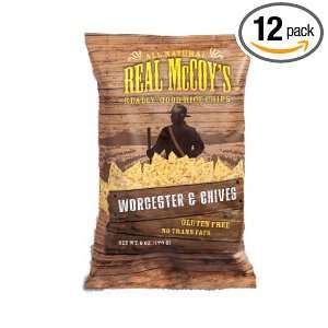 Real McCoys Rice Chips Worchester and Chives Gluten Free, 6 Ounce 