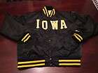 VTG 80s Starter Mens Iowa Hawkeys College NCAA Black & Yellow Satin 