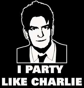 Party Like Charlie T Shirt Sheen Funny Two Half Men  