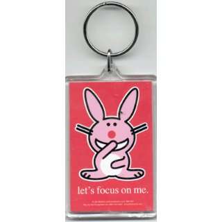    Happy Bunny   Lets Focus On Me   Acrylic Keychain: Automotive