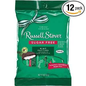 Russell Stover Sugar Free Peg Bag, Mint Patties, 3 Ounce (Pack of 12 
