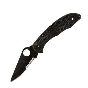  Spyderco C11PSBBK Delica 4 Black FRN Handle Black Blade 