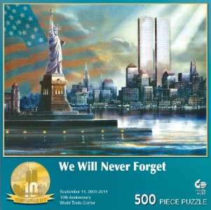 NEW   We Will Never Forget 500 pc Jigsaw Puzzle   New York City 9/11 