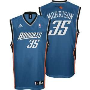 Adam Morrison Jersey adidas Blue Replica #35 Charlotte Bobcats Jersey
