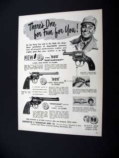 Harrington & Richardson 22 Cal Revolvers 1951 print Ad  