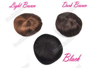 Pony Tail Hair Stylish straight Bun Wig Hairpiece Scrunchie Synthetic 