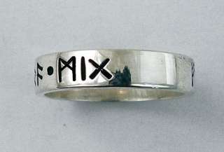FREE TO BE ME, Norse RUNE magic spell ring, sterling  