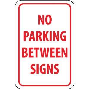 TM29H   No Parking Between Signs, 18 X 12, .063 Aluminum  