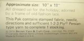 Vintage Bernat Mrs Christmas Stitchery Stocking Kit 1979 NIP  