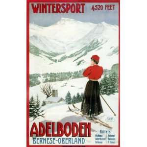  ADELBODEN, Switzerland Swiss Alps SKI Poster