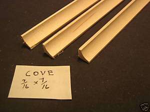 16 Cove Molding miniature wood trim hobby 3pc.  