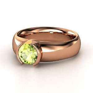  Adira Ring, Round Peridot 14K Rose Gold Ring: Jewelry