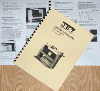 JET JWP 12 Wood Planer Operators & Parts Manual  