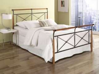 Queen Size Kendall Bed w/ Frame   Wood and Metal  