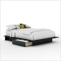   Maddox Full/Queen Black Wood Platform Bed 5 Piece Bedroom Set [213566