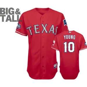 Michael Young Jersey: Big & Tall Majestic Alternate Scarlet Authentic 