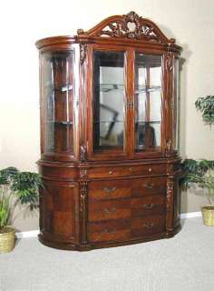 Large High Quality Cherry China Cabinet Hutch Curio  