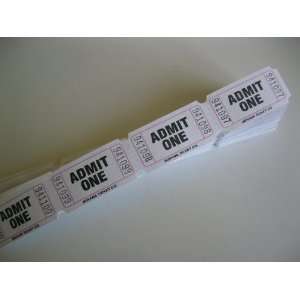  500 White Admit One Consecutively Numbered Raffle Tickets 