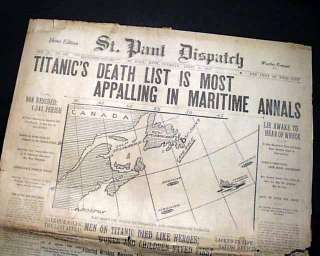 Great 1912 RMS TITANIC SINKING White Star Line Ocean Liner SINKS Old 