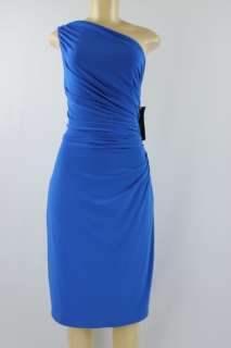 Lauren Ralph Lauren women dress one shoulder blue size 8  