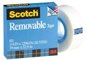 3M Scotch Magic Removable Tape Matte Finish 3/4 x1296  