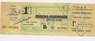 1950 World Cup Ticket Brazil v Mexico Cadeira Serie 1 at the Maracana 