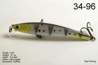 Holographic 4.3 Bass Pike Minnow Fishing Lure Bait  