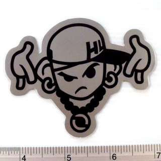 HI Hiphop Boy Cartoon Decal Nonreflect Sticker 3x2.5 G  